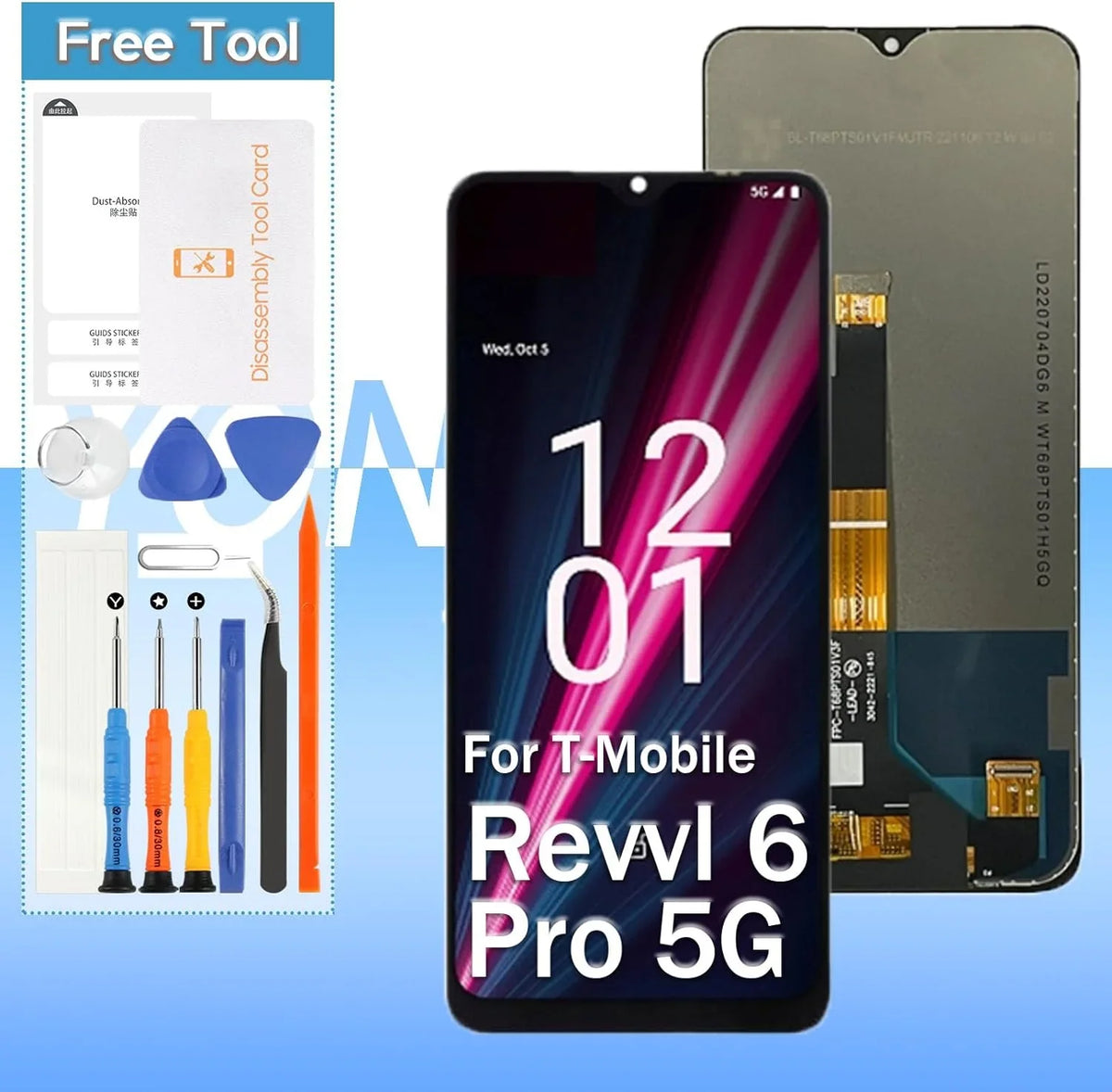 T-Mobile Included Tools Replacement Touch Black Screen Pro TMAF035G | Revvl for 6.82'' | 6 | LCD Display LCD 5G