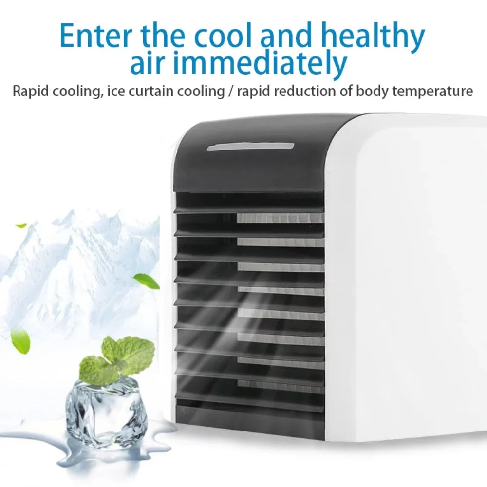 Cooler, Air with USB Quiet Room Personal Portable Mini Evaporative Home Rechargeable Conditioner, 2 Fan, Desk Air Office for Fan Speeds