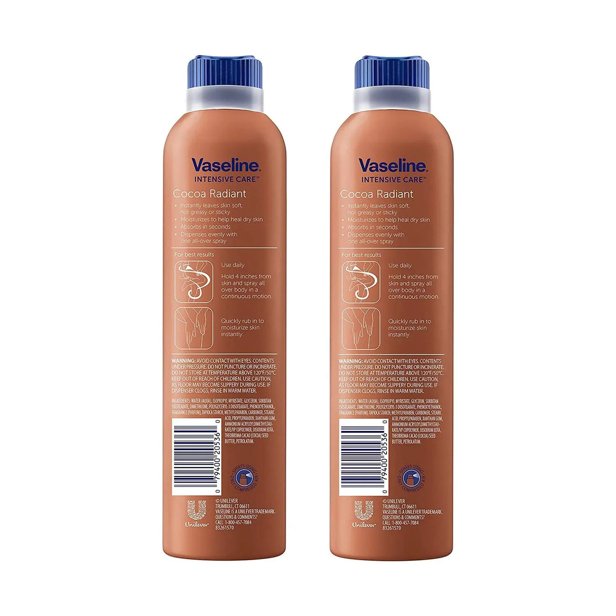 Vaseline Intensive Leaves Radiant Apply Continuous Cocoa Skin 2. And Spray, Dry Spray, Moisture, Care Quickly Oz, Provides Pack Easy In To Of 6.5 Soft, An Absorbs 24-Hour Moisturizes Skin