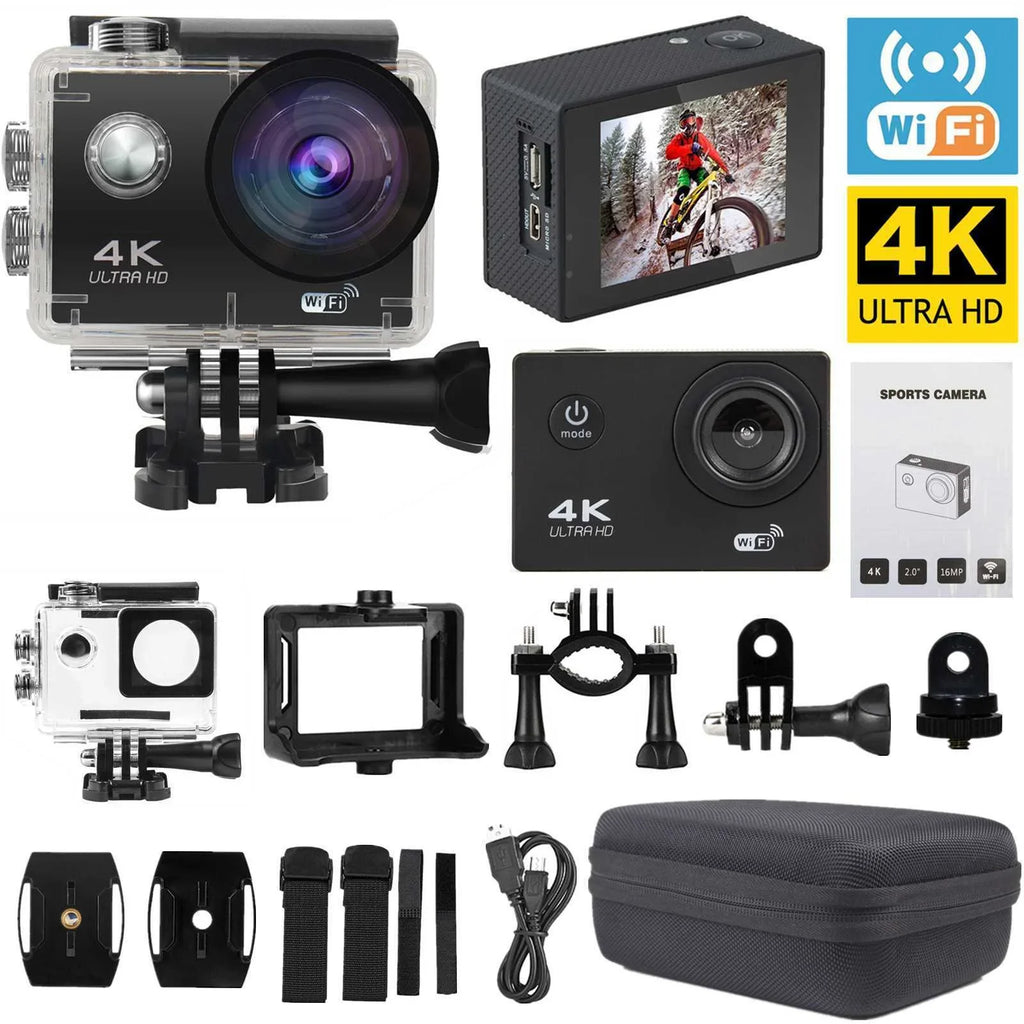 Carry Camera HD Battery, Card, 30M Camera Action Under 1080P Included Sports TF Waterproof, Case