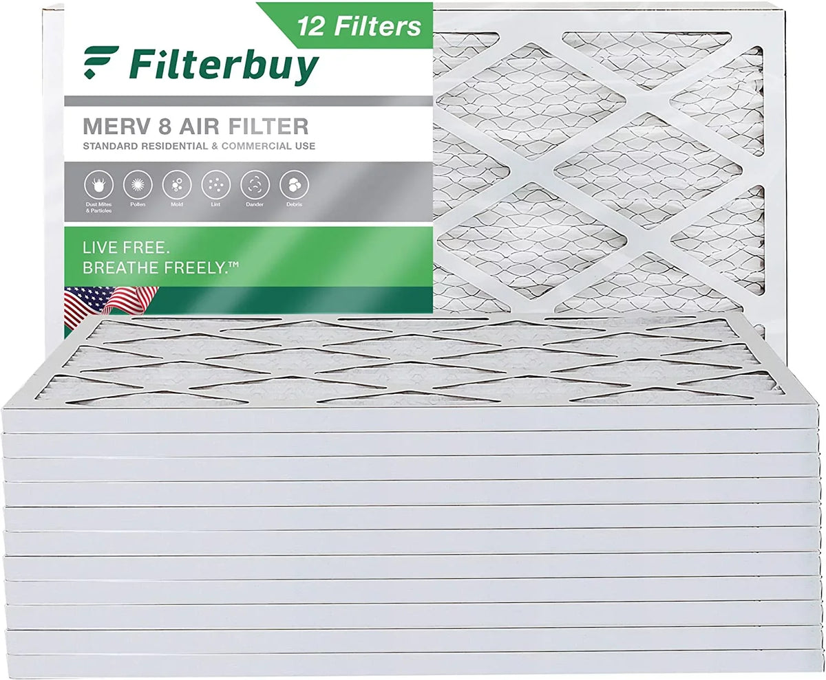 8x24x1 Pleated (12-Pack) MERV Filterbuy Furnace AC Air HVAC Filters 8