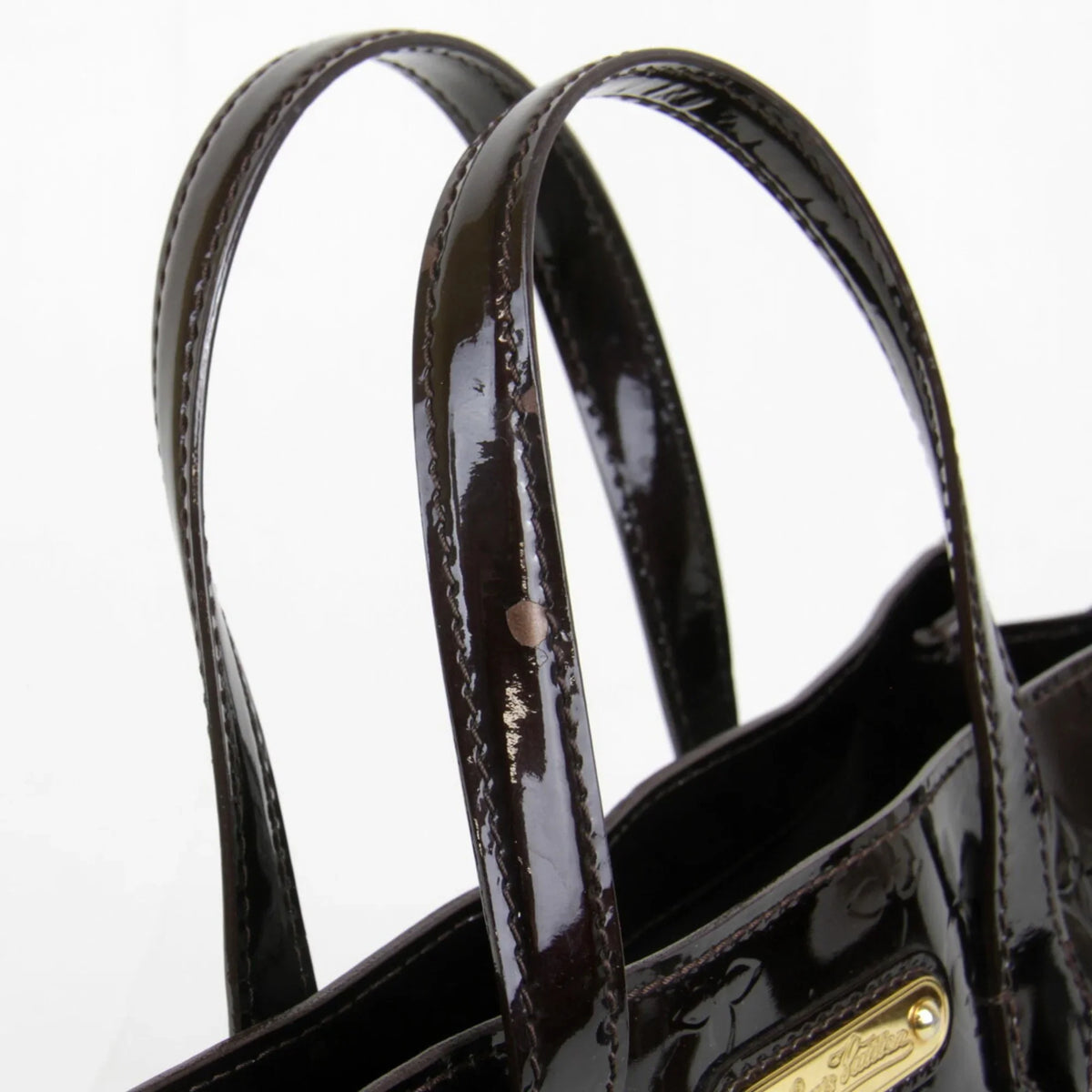 Monogram M93641 (Good) Vernis VUITTON Amarant Women's Wilshire LOUIS PM Handbag Pre-Owned