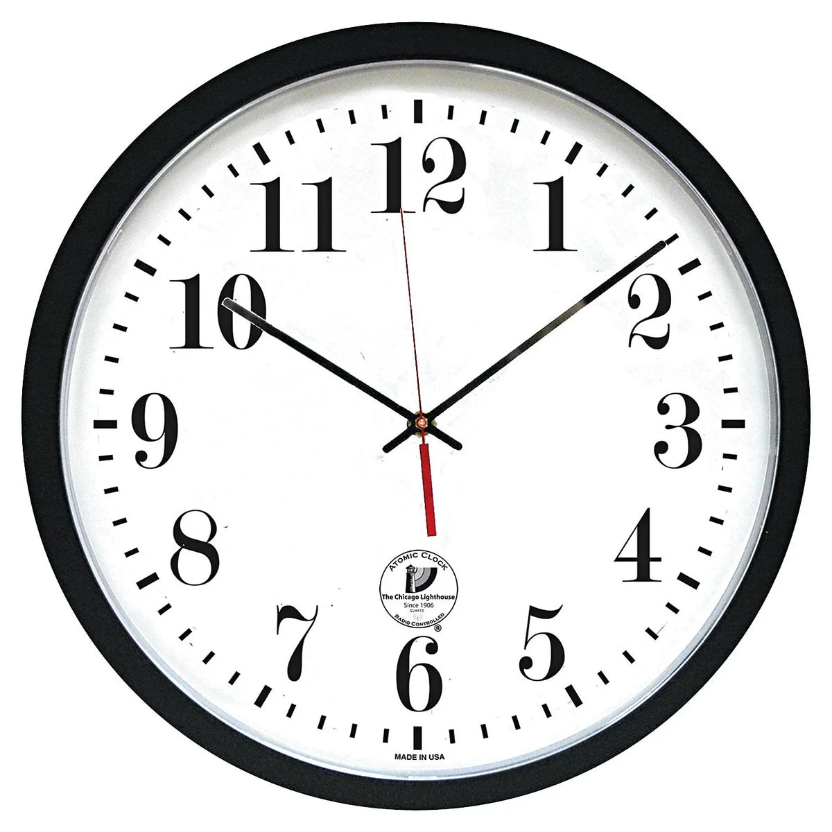 Lighthouse Chicago Contemporary 67403302 Clock Black ATOMIC