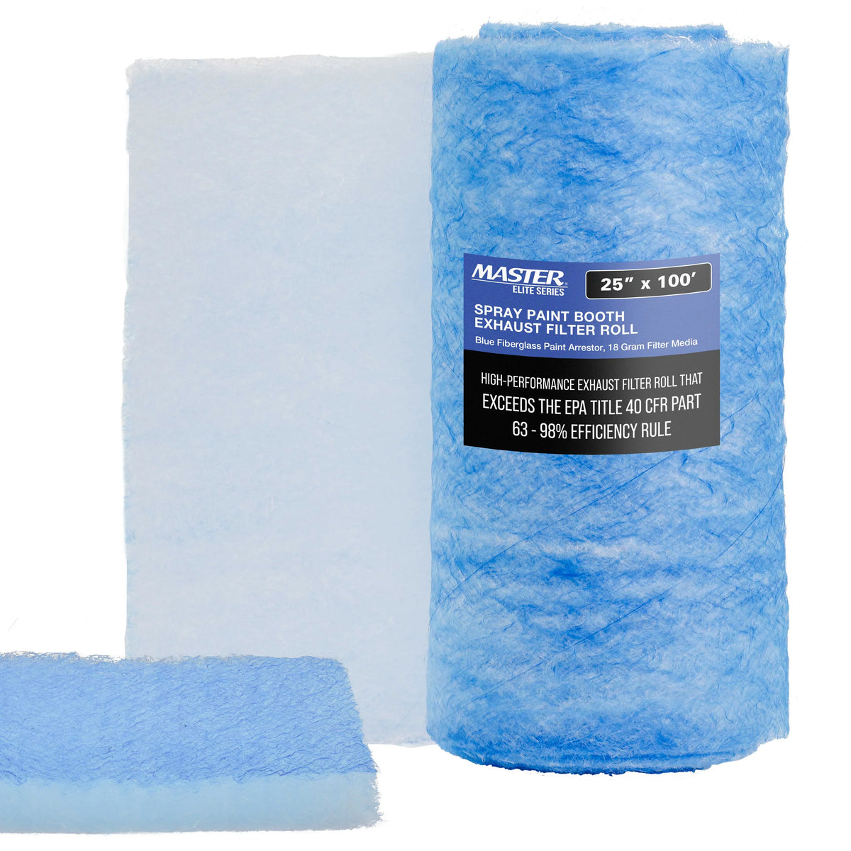 Premium Elite Auto Paint Roll, Fiberglass - 18 Exhaust Heavy-Duty Arrestor in Traps Gram Spray Paint Paint 100' Filter Master Particles Autobody x Booths Overspray Booth Captures 25" - Refinish