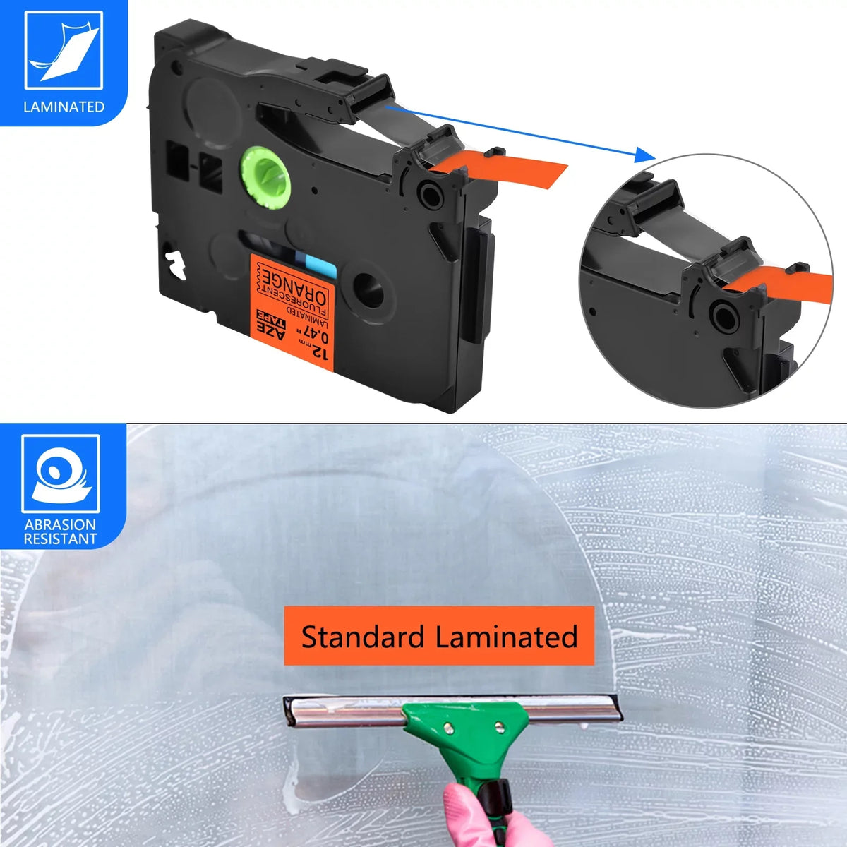 TZeB31 H110 Compatible Maker Label Brother 12mm Tape D400 PT-D600 Cube Laminated TZe 8 TZe-B31 TZB31 use Orange Black for in TZ P-Touch Pack GREENCYCLE Label D210 on Fluorescent TZ-B31 0.47''