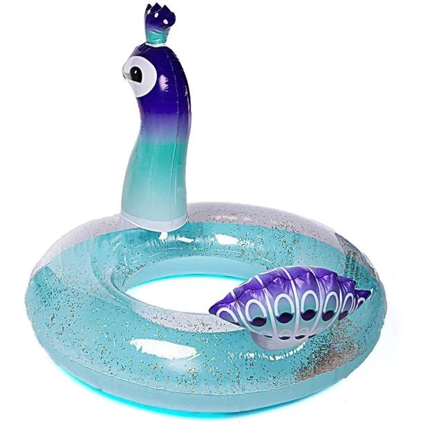 | Fast Pool Pool Kids Inch Designed Summer Valves Beach Party Inflatable Glitter for 48 Lounge Raft Toys Float Swimming with Calla Decorations Peacock