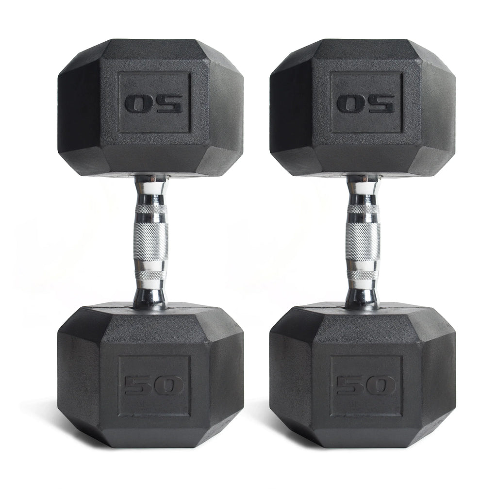 Dumbbell, 50lb Coated Pair
