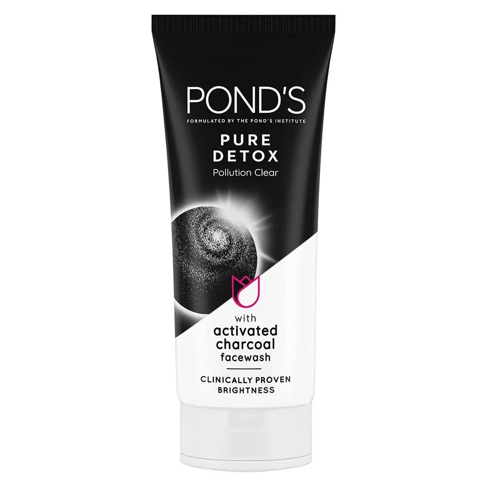 Skin Cleans Oily Activated POND'S Skin 100 & Daily Pure Deep - g, Detox Charcoal With Wash for Face Glowing Brightening Fresh, Cleanser, Exfoliating