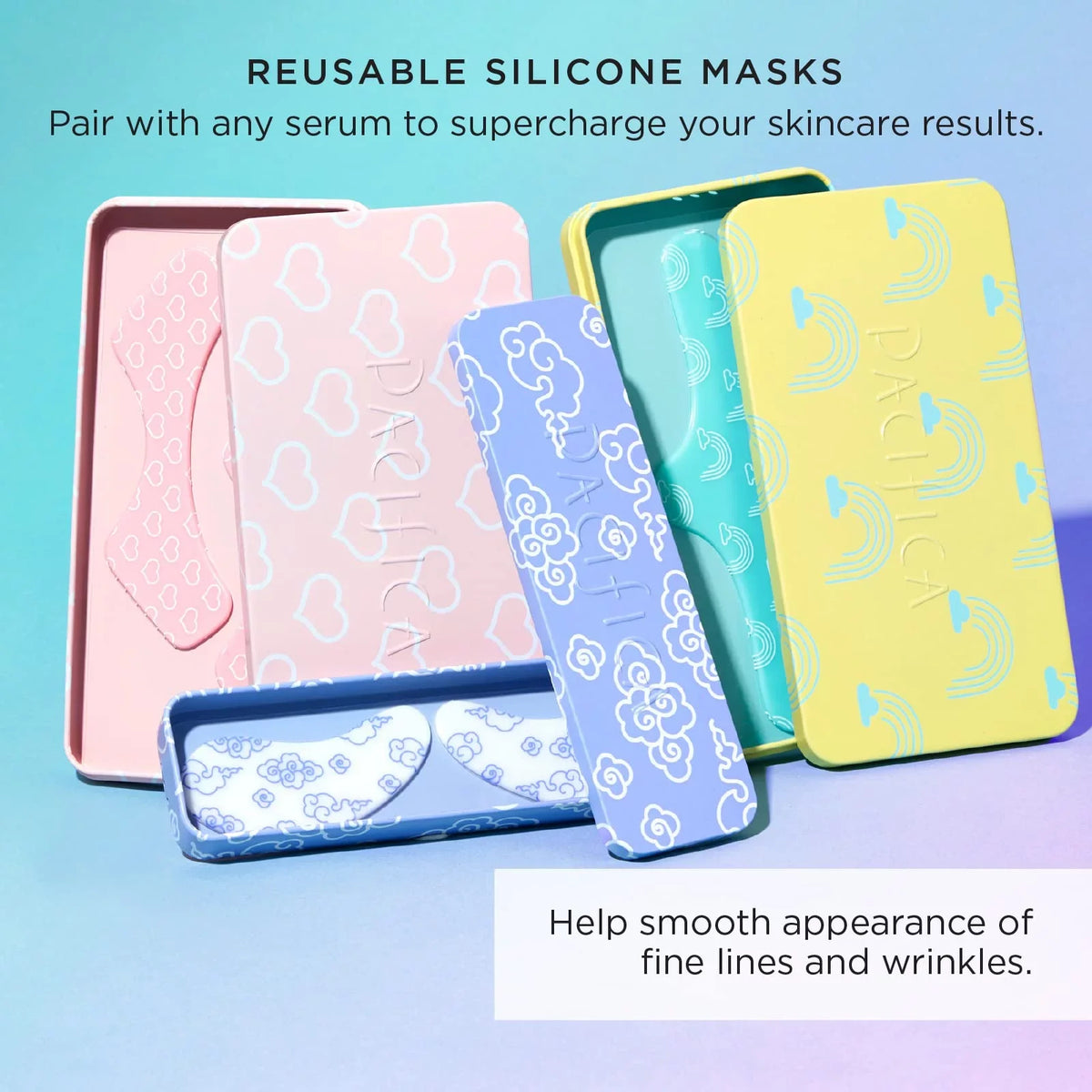 Mask & Lip | | + Storage Serum Effect Fine Line Tin Included | Free + With 100% Pair Reusable | Lines Minimize Vegan | Lifting Cruelty Pacifica Beauty | Vacuum Silicone Seal Wrinkles |