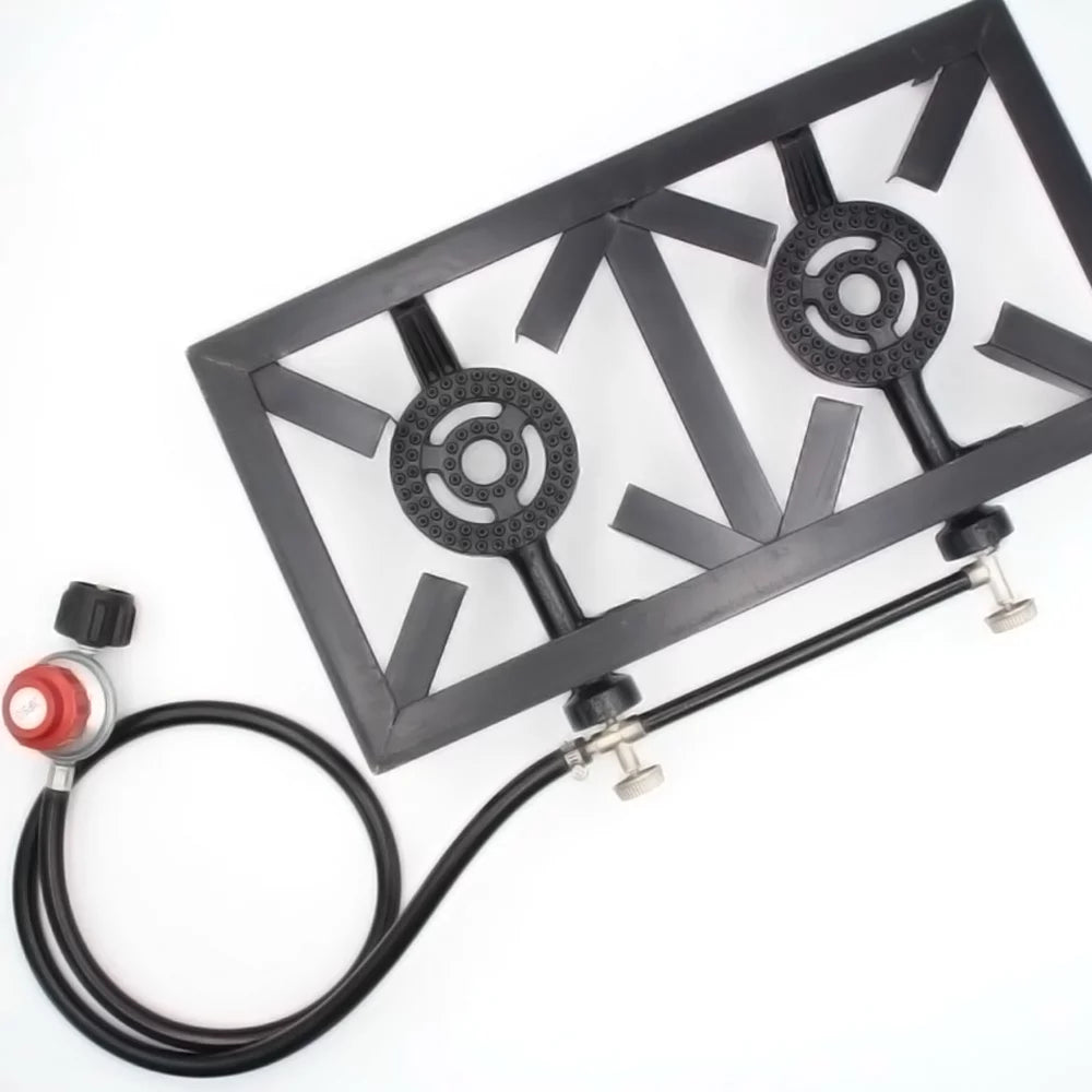BBQ Gas for for (Standard), OWSOO Double Excursions Patio Iron Stove Propane Furnace Cast Camping Cooking