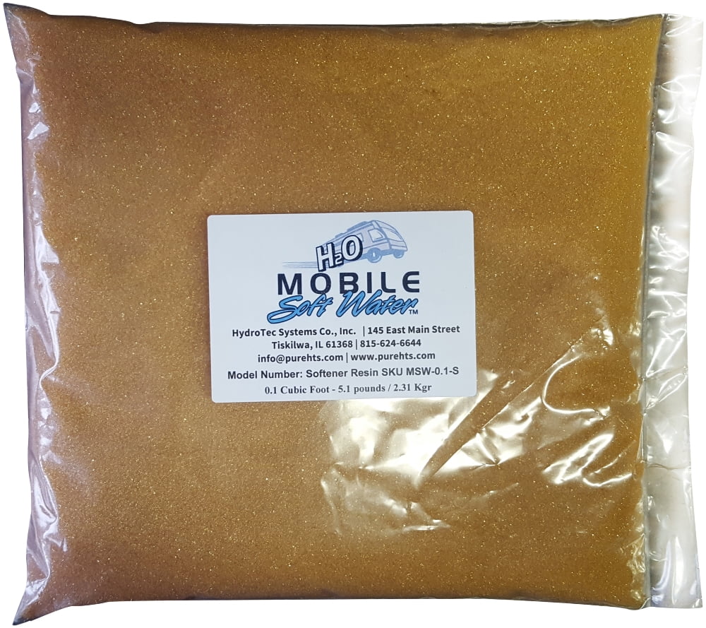 water RV, Foot style other 5.1 Water or applications. -2.31 Ion-Exchange Cubic Kg.; portable softeners Mobile-soft-water™ any Softener resin Packaged - Resin(Cation) for pounds replacement 0.1