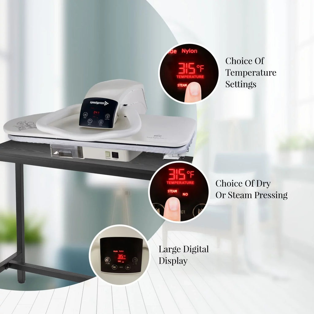 Use Easy Iron Temperature Steam 100HD Inch Press Digital | Settings | SpeedyPress Machine Steamer With Extra Clothes Steam 40 and Multiple Premium to Large Press
