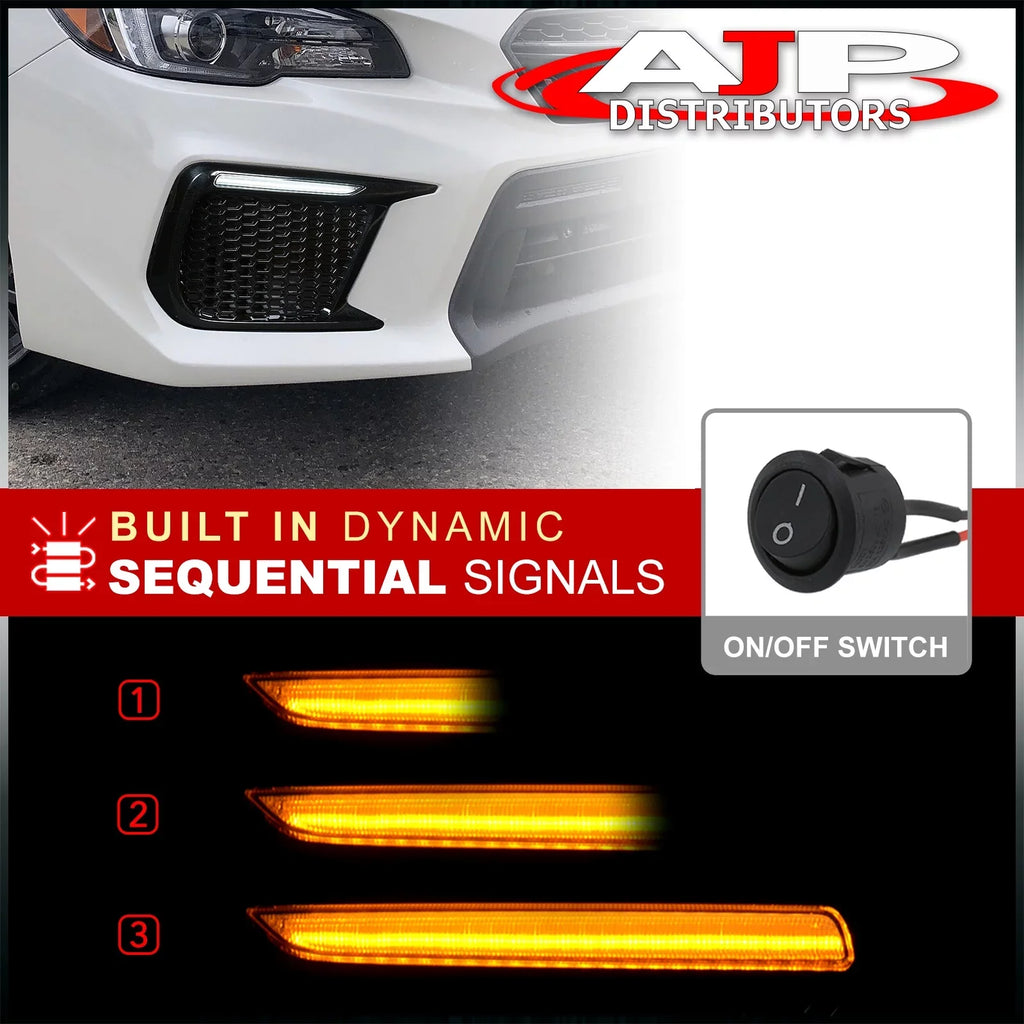2019 WRX DRL 20 Set Running 2021 Distributors Kit Pair Lamps Blinker Lights Bezel 19 Subaru 18 Turn Amber For Compatible/Replacement 21 Fog Switchback AJP Sequential 2020 Indicator 2018 Signal STI LED