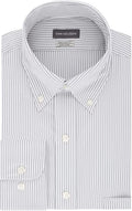 Grey Sleeve 16.5 Dress Shirt Van Stripe Pinpoint Iced Fit Mens Neck Regular Heusen 34-35