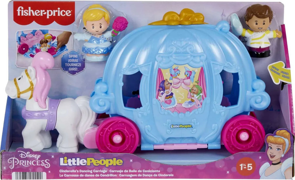 Princess Figures Disney with Cinderella’s Carriage Playset Dancing & Little People Horse Toddler