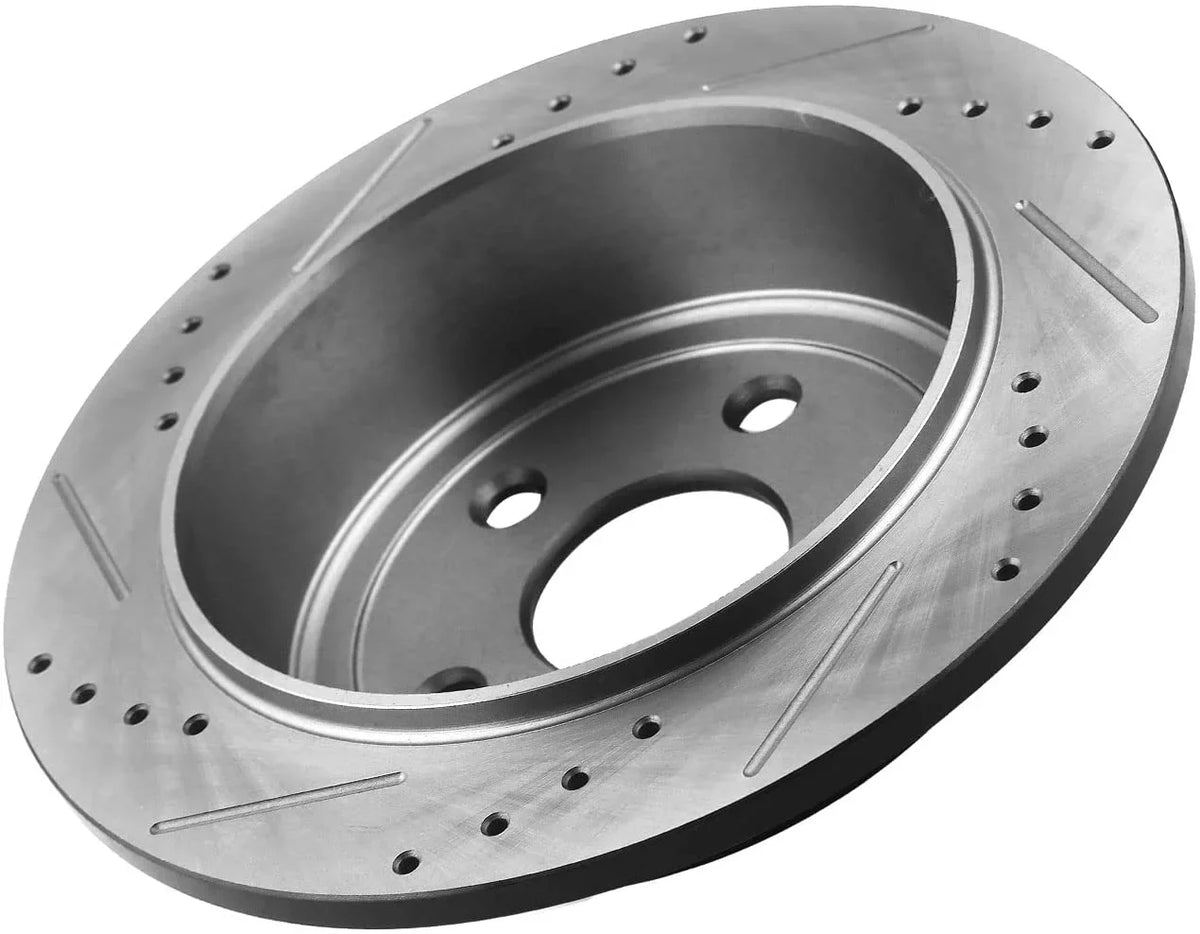 with Compatible Brake 262mm Lancer 200 Avenger Rear Mitsubishi Brake Slotted Rotor Patriot, Sebring, Dodge Afa Chrysler Caliber, Compass Motors Rotors & Drilled Jeep