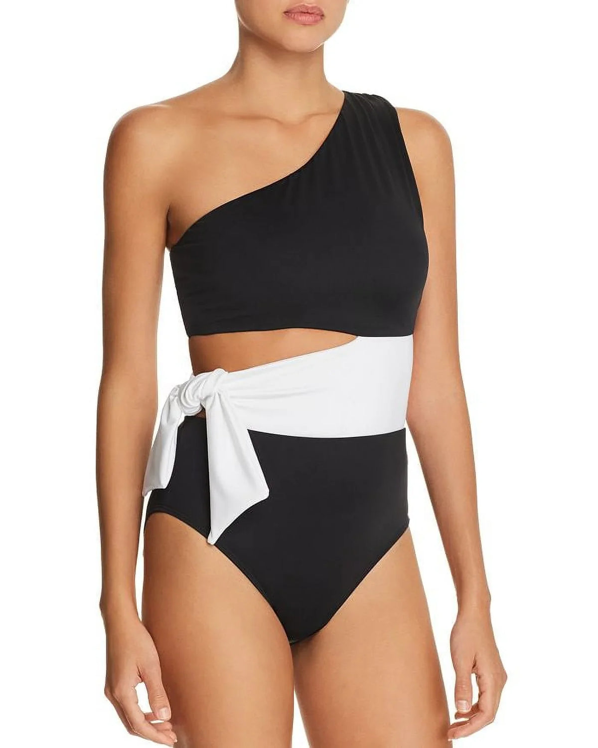 14 One-Piece Lauren US BLACK One-Shoulder Ralph Swimsuit, Cutout