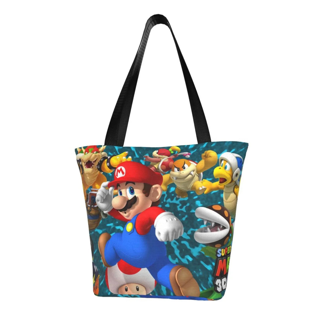 School Land Capacity Women's Business Travel Shoulder Handbag Super For Bag 3D Mario Shopping Beach Large Work Tote