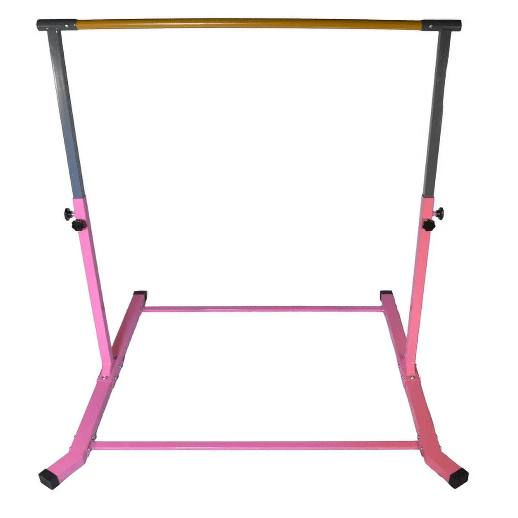 Gymnastics, Durable Bar Equipment, Gymnastic Junior Training Heavy for Kip 5 Duty Star-TD Strong Legs, Expandable Bar, FT, Height Adjustable and Pink Home Horizontal 3-5 Curved Kids,