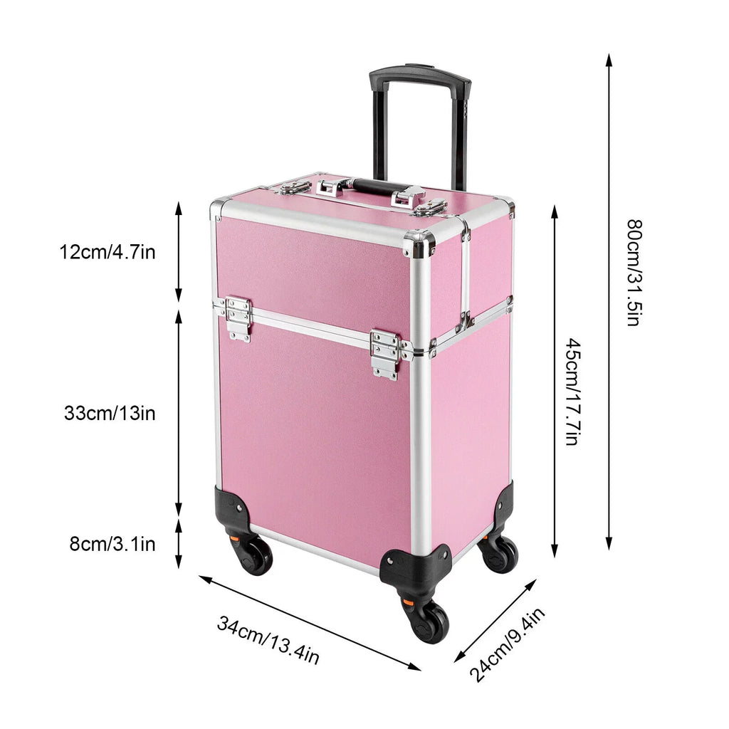Miumaeov Trolley Professional with Storage Makeup Cosmetic Train 4-Tier Rolling Wheels Organizer Case Makeup