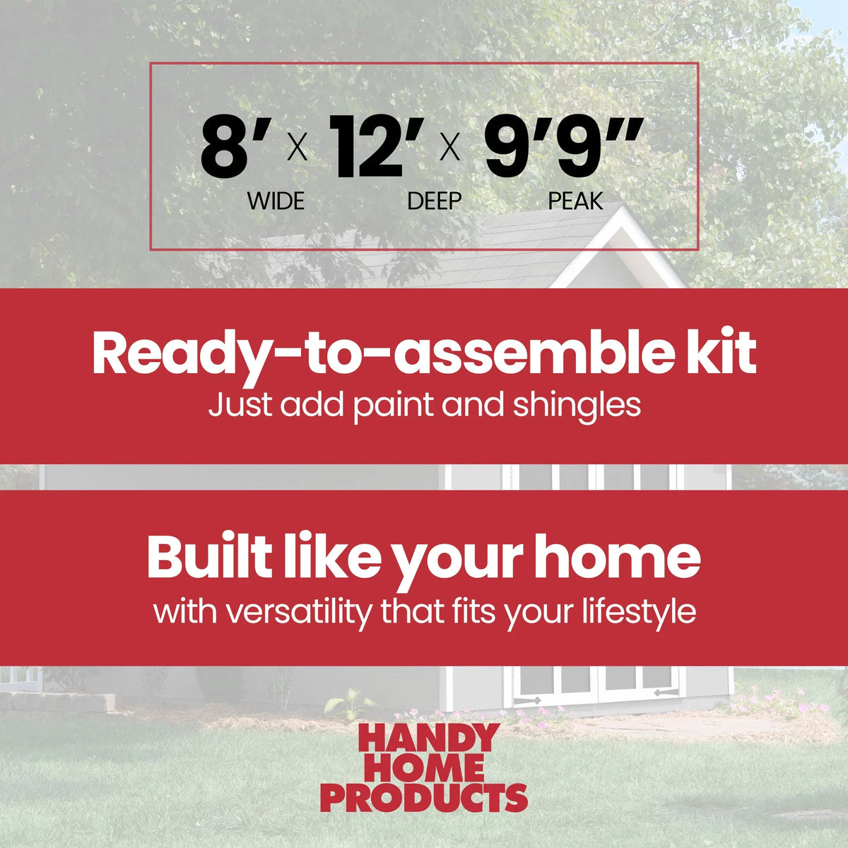 Handy Products Shed (Floor Included) 12 Storage Home x 8 Tribeca Wood ft. ft.