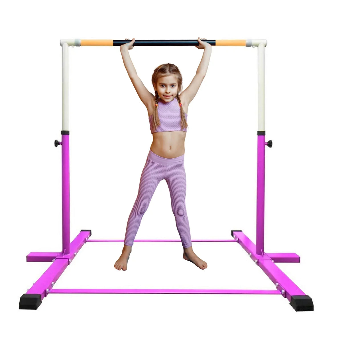 Kids 5 Gymnastic for Athletic Cushioned Height Bar Junior Asymmetric to Bar, Gymnastic FT Bar Training, Bar Bar Kip Adjustable Bar Gymnastics Expandable 3 Purple Horizontal Professional Gymnast Bar