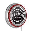 (Red) Accessories Pull Neon with or Willys Double Clock-Jeep Man Wall Clock Legend Cave Chain-Pub, Rung Analog Garage, Black