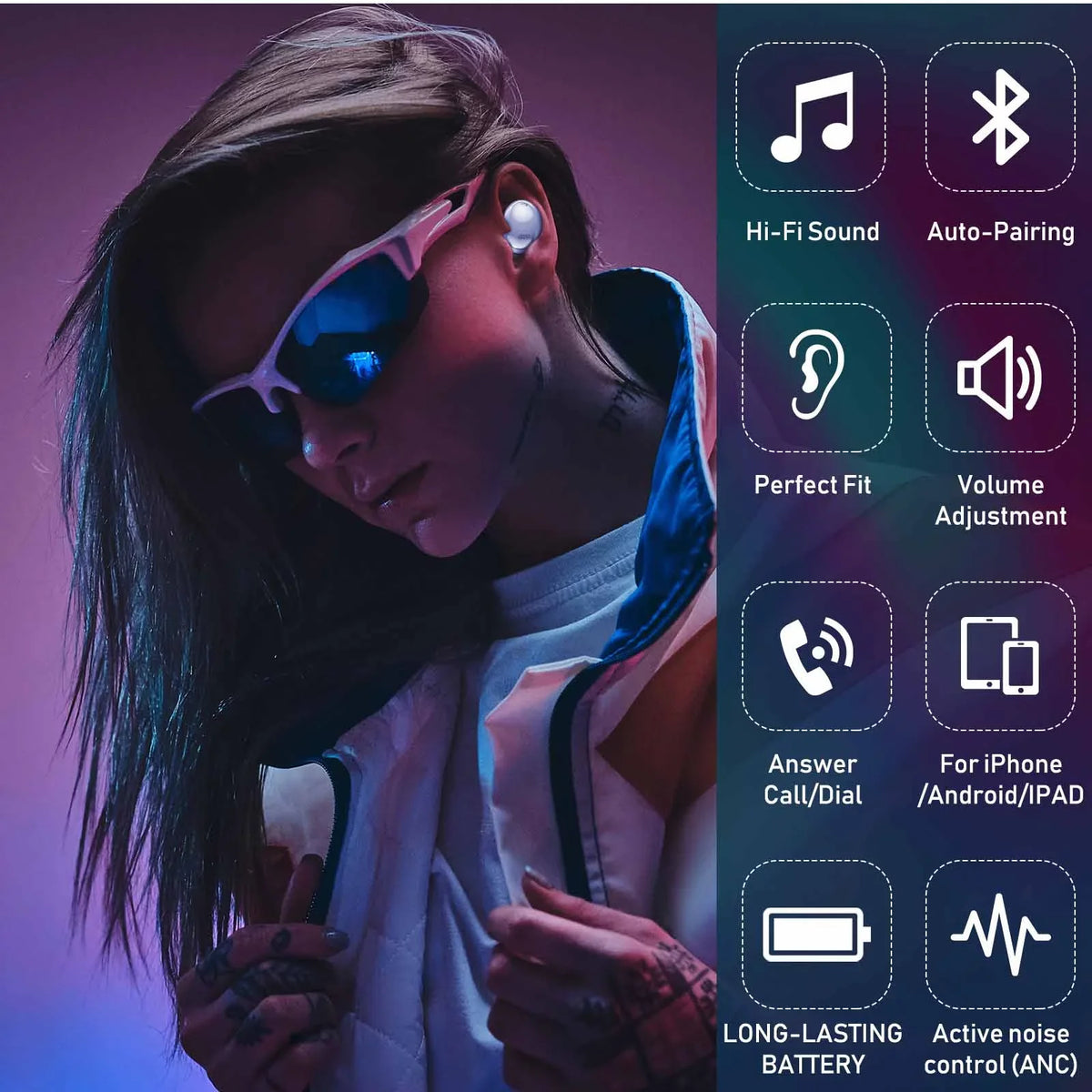 (Wireless Plum Purple Optimax Cancelling With Street Case Earbuds 7.0 True Noise For Pro Buds UrbanX Included) Bluetooth Charging Active Wireless