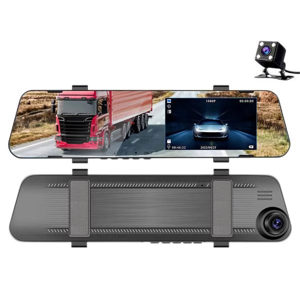 Car Rear Dual 1080P Rearview Video Front Dash Mirror HD Camera DVR Teledu Cam Recorder