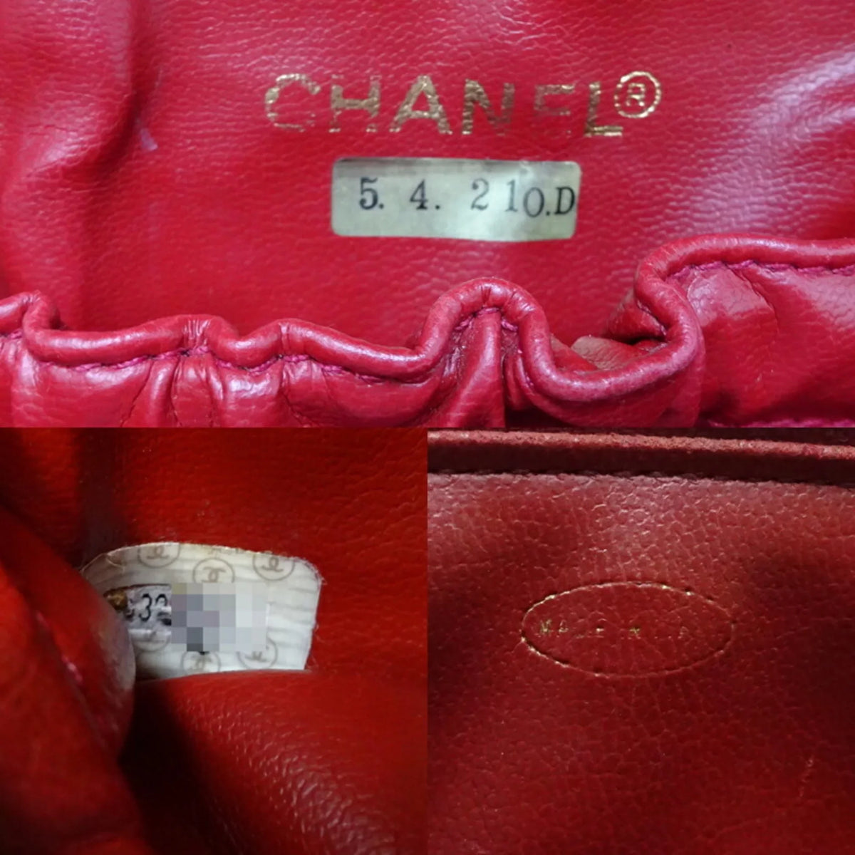 Skin Vanity Handbag Chanel Red Caviar Ladies Bag Pre-Owned (Good)