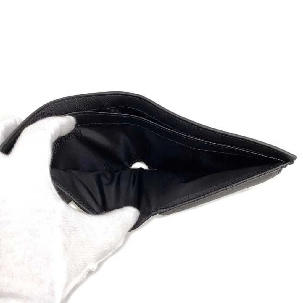 black (Like Y4R165 wallet Armani leather ARMANI Emporio New) EMPORIO white Pre-Owned folio men's