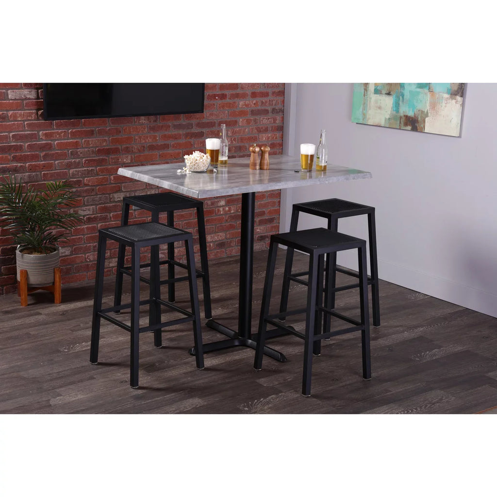 30" Indoor/Outdoor Holland Co. Black with Square x 30" Base the Marble 42" Stool x by 30" OD211 Top Tall 30" White Bar Foot and Indoor/Outdoor Table