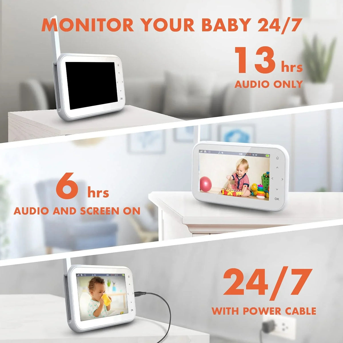 BM1 Display Baby IPS Recording Monitor Capabilities 4.5" Rexing w/