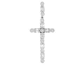 1.2CT Unisex Cross Real 10K White Diamond Gold Baguette Flower 2" Cluster