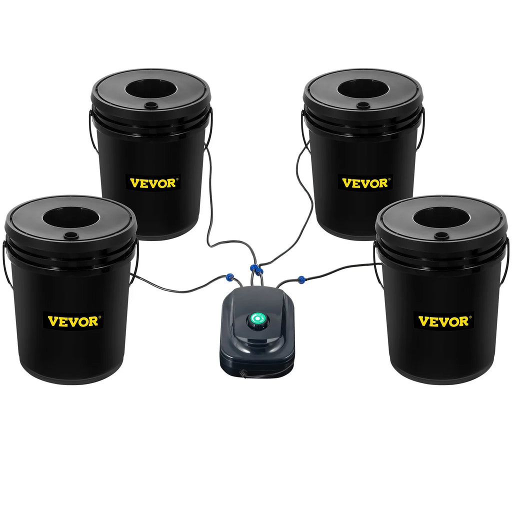 DWC Leafy Water Kit, Pump, Stone Grow Vegetables Indicator for 4-Bucket 5-Gallon, & Hydroponic System with Level Indoor/Outdoor VEVOR Air