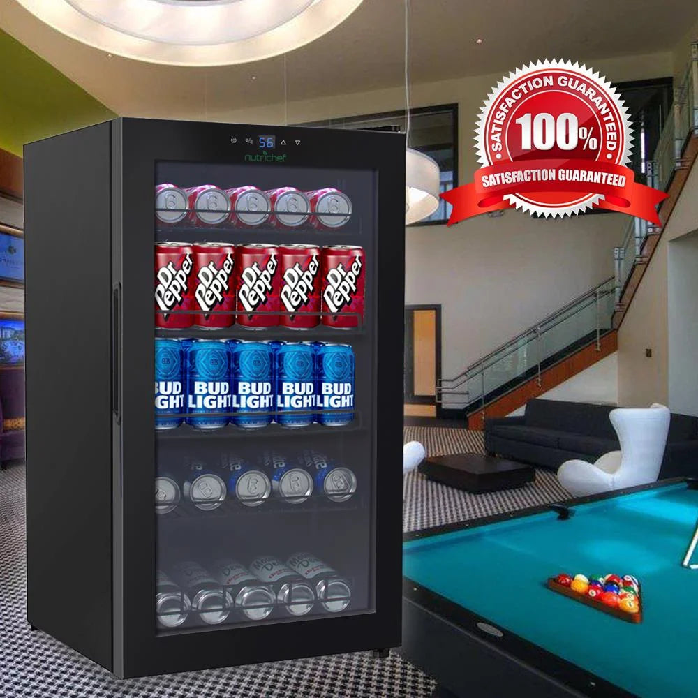 x 34.7’ Refrigerator (132 20.1’’ Can Beverage Nutri Can Cooler, 18.5’’ Chiller Fridge Capacity), Chef Compact x Beverage