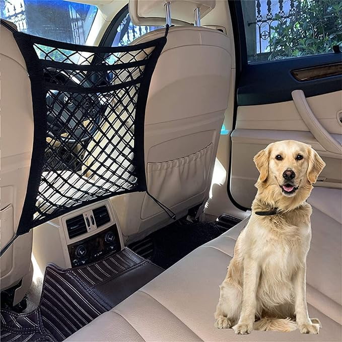 Car Stretchable with SUVs for Auto Barrier Storage Baby and Net DYKESON with Children, Barrier to Mesh Drive Pets Install,Safer 3 Organizer -Easy Safety Universal Layer(M) Pet Bag Dog Cars,