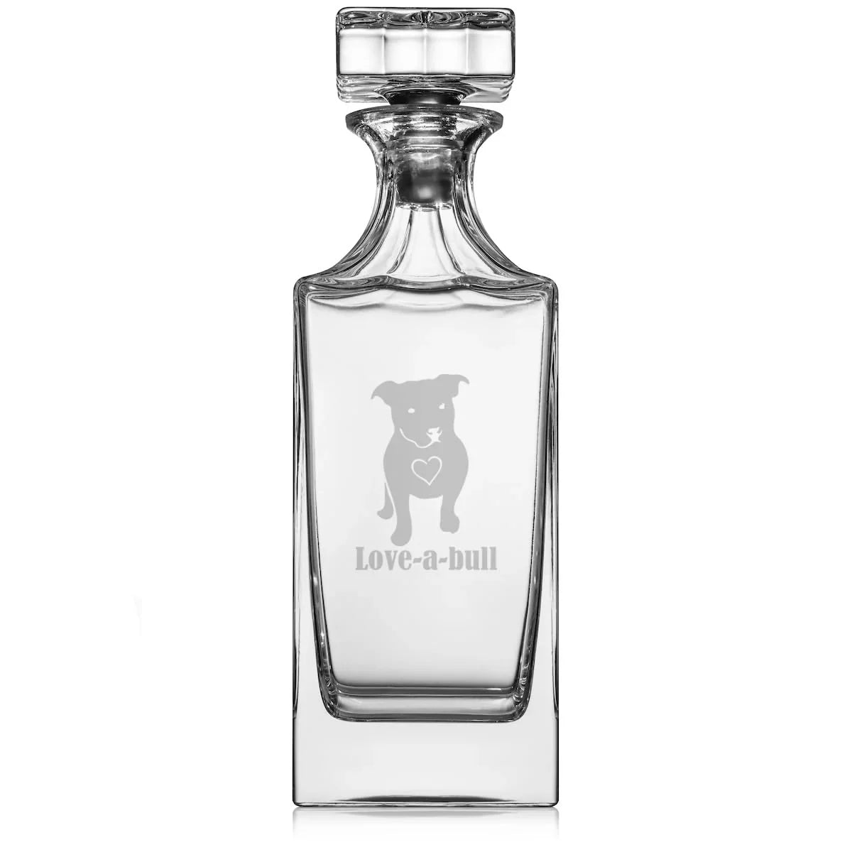 with Stopper oz Glass 30 Glass Decanter Gift Love-A-Bull Love Whiskey Pitbull