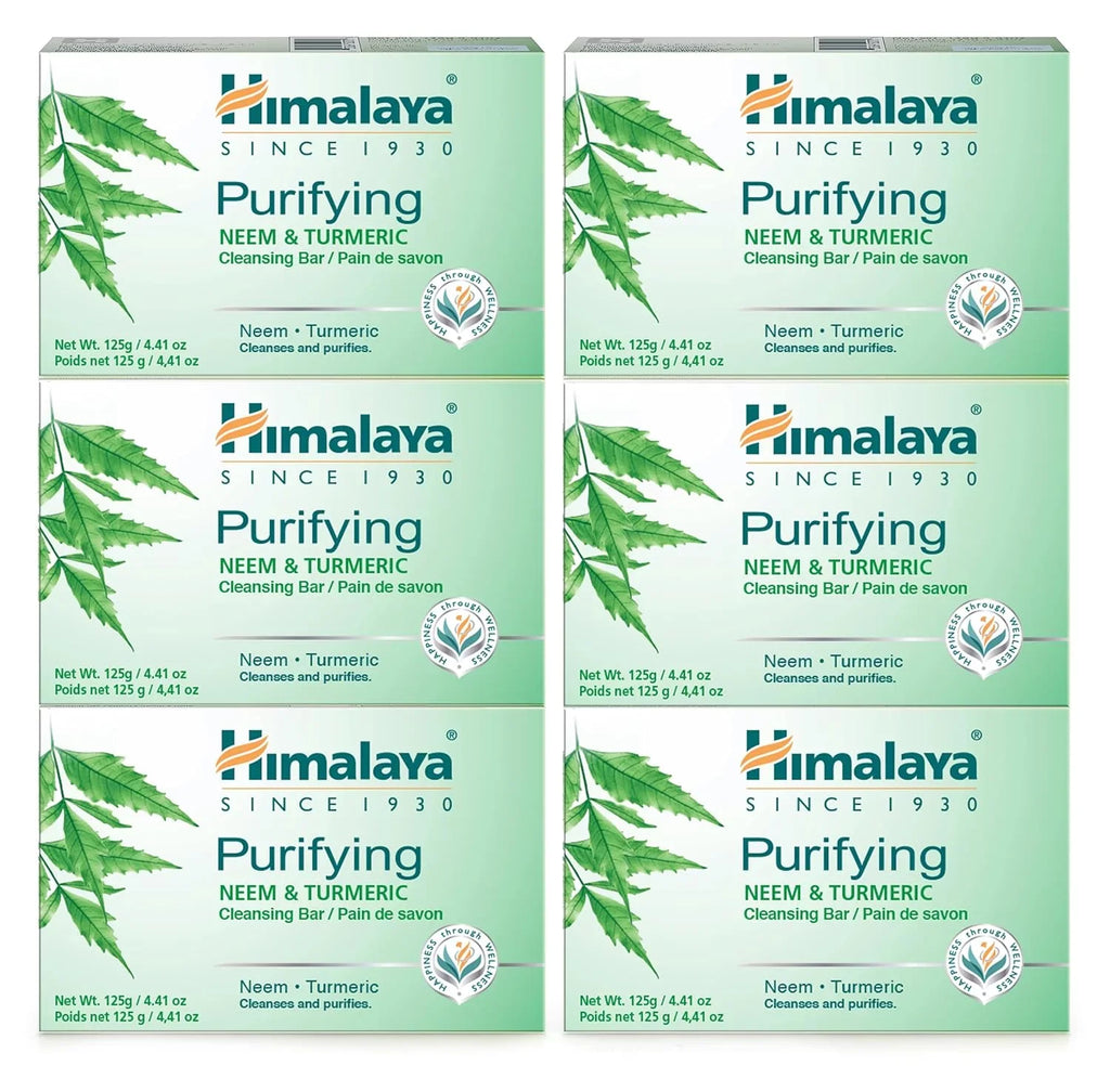 (Pack Phthalates, Skin, Free, from Neem Turmeric 6) SLS Himalaya Clean Ounce Gluten & g Cleansing Neem 125 Vegan, (4.41 and Purifying for & 6 and of Pack 4.41 oz), Looking Turmeric Free Bar Healthy Parabens,