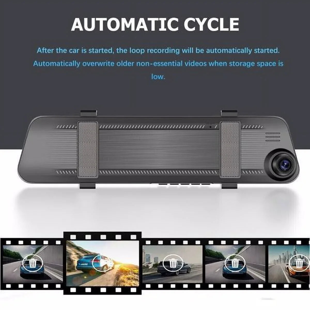 Car Rear Dual 1080P Rearview Video Front Dash Mirror HD Camera DVR Teledu Cam Recorder