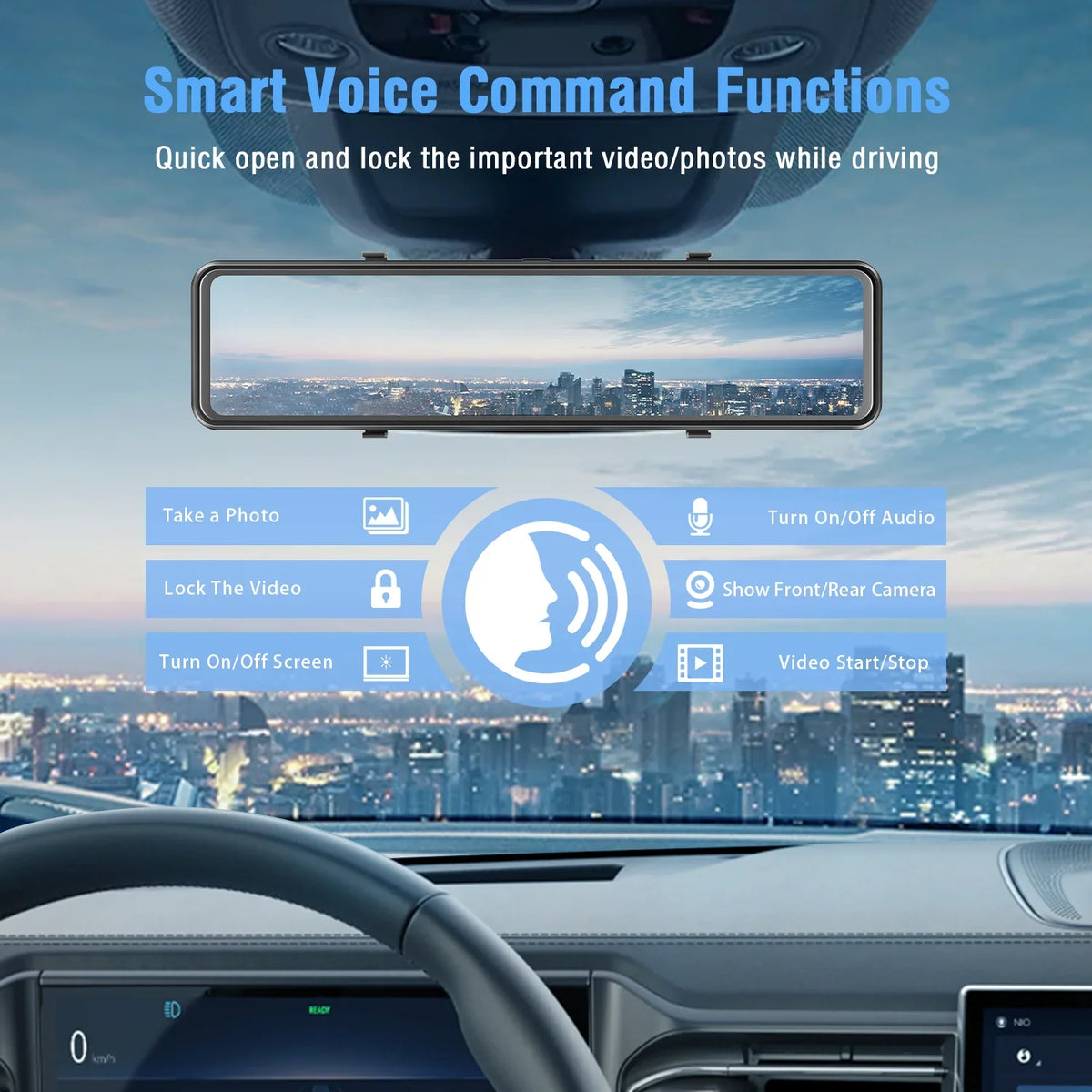 for Assist, 10" Camera, Backup Full Mirror Waterproof Loop and Dash Rear Rear Front Mirror Car, Touch View Reverse 1080P Recording, Dual G-Sensor Camera Camera, Screen, 2.5K TOGUARD Parking Dash Cam