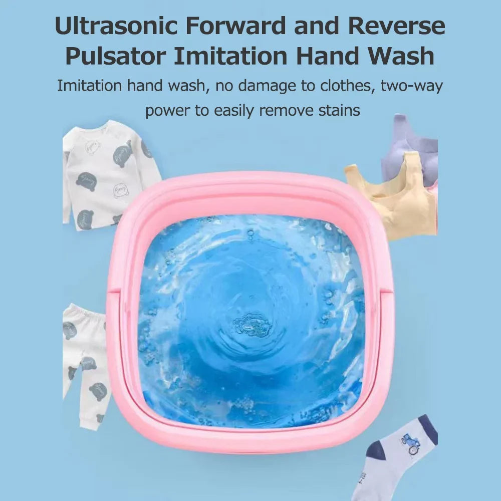 Folding and Dual Forward Drain Household Hand Elution Automatic Pulsator Fruit Reverse Purpose Imitation Wash Hole Small Portable with
