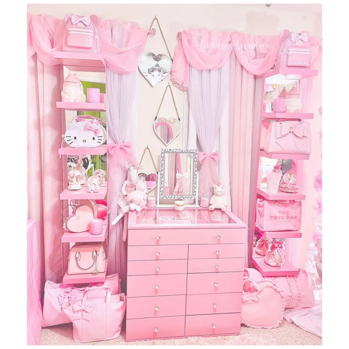 Lights 360 Impressions 3X Mirror Hello and Degree Touch (White) Quality and Frame Swivel Lighted with LED Magnification, Vanity Kitty Makeup Iron Tri Vanity with Tone Mirror Mirror, Cute