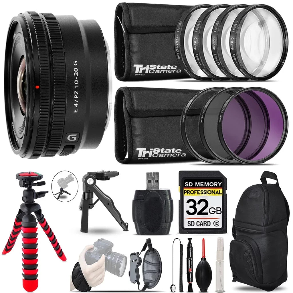 Accessory 32GB 10-20mm MACRO, f/4 E PZ UV-CPL-FLD Lens Filter - Sony G + Kit