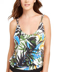 TROPIC Blouson Top, Klein X-Small Calvin US Tankini RAINFOREST OLIVE MULTI