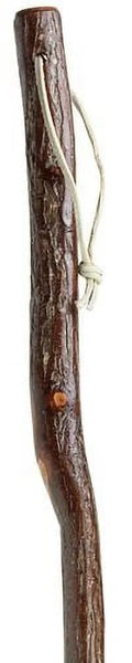Genuine Walking Stick Loop Staff Hickory Hiking w/ Leather