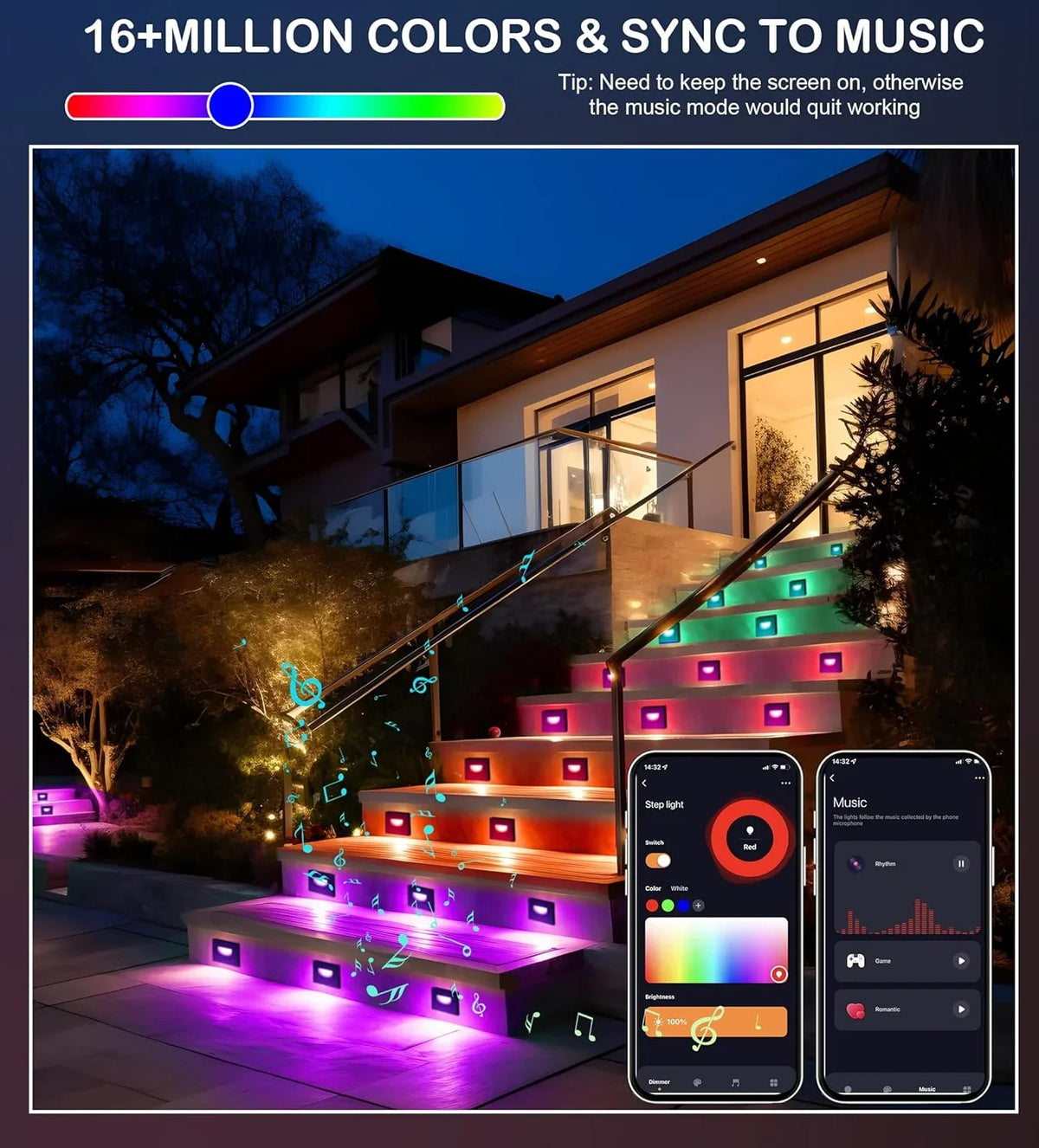 and Outdoor Assistant, with LED Smart Home Google 6 2700K-6500K,Hub Pack Lights,3W 120V Color Lights, Step Included,Compatible RGBCW Stair Indoor Changing