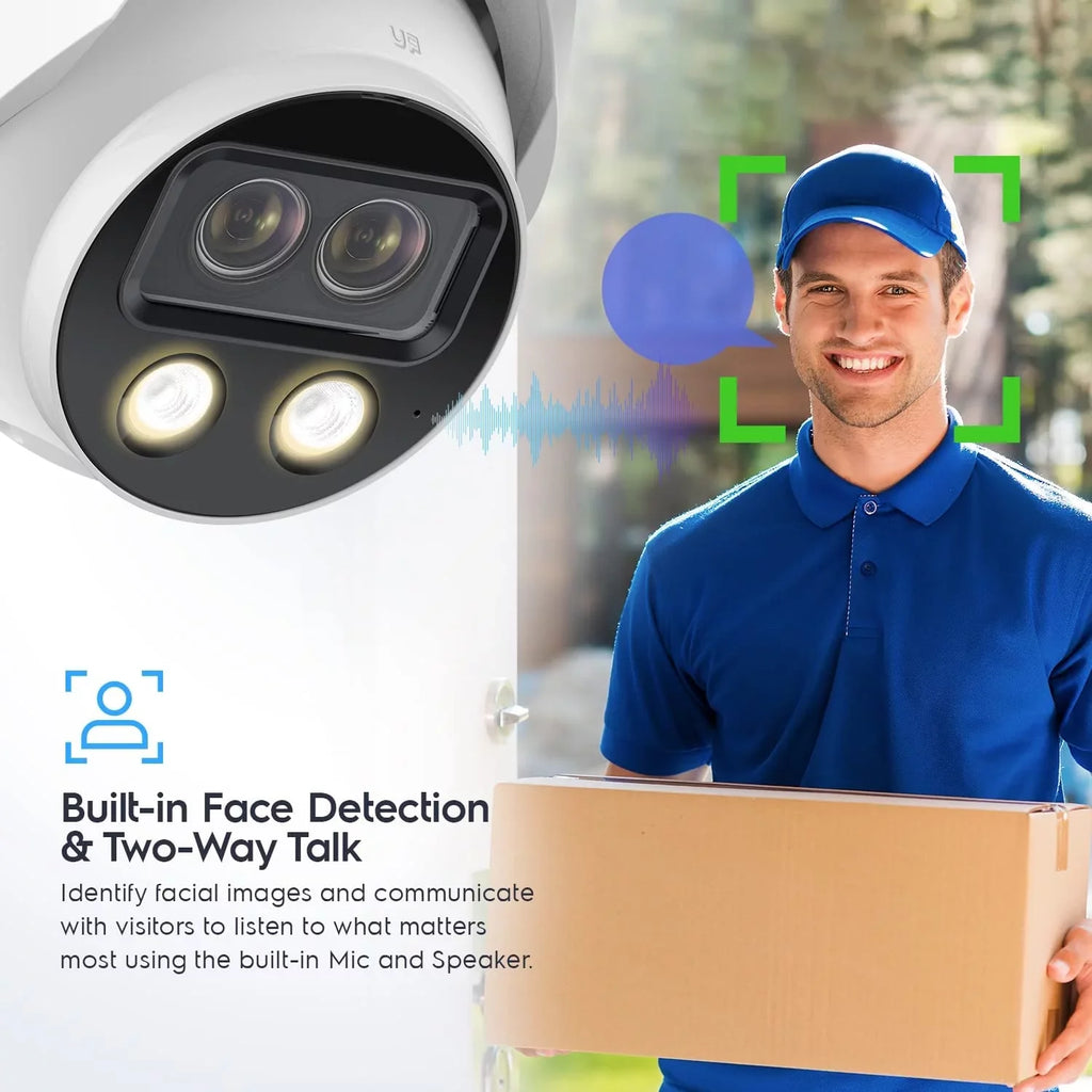 8MP Security Camera, x Turret 4K Amcrest POE (2 IP (2 @25fps, 2K) x Outdoor 4MP) Dual-Lens AI