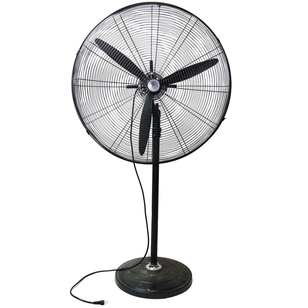 3-Speed 30" Pedestal Adjustable Fan - Oscillating Black Northlight Industrial