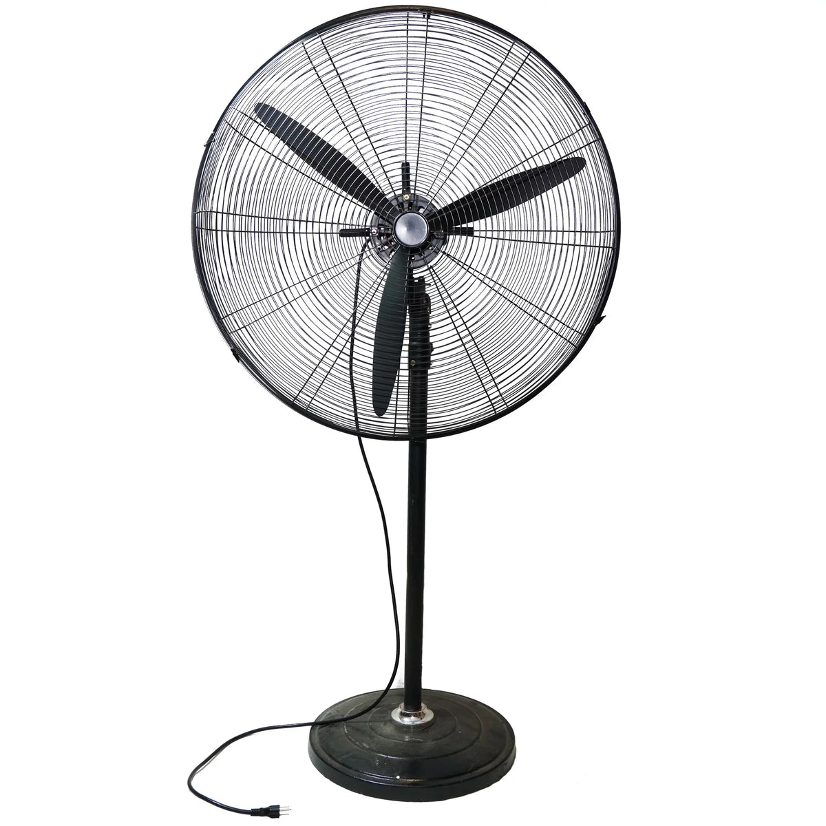 3-Speed 30" Pedestal Adjustable Fan - Oscillating Black Northlight Industrial